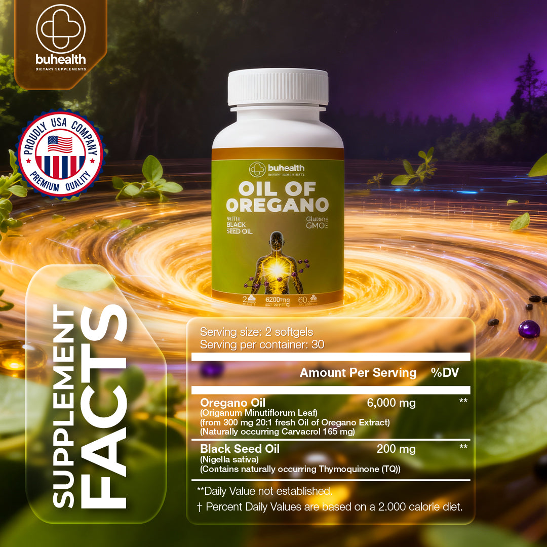 Oregano Oil with Black Seed Oil Softgel 6200 mg
