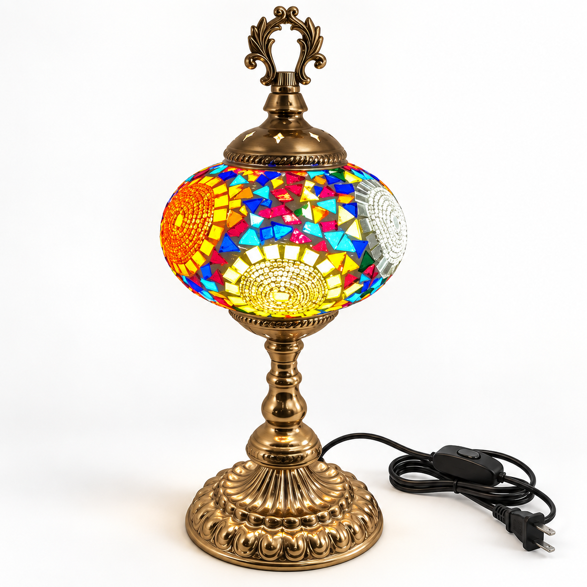 Tall Table Lamp Multicolor - Turkish Mosaic Lamp