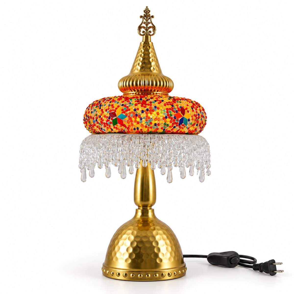 Fringe Lamp Orange -Turkish Mosaic Lamp