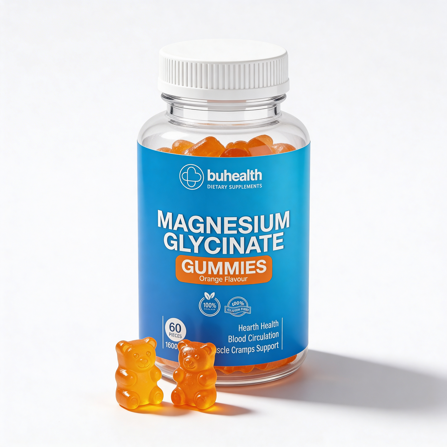 Magnesium Glycinate Gummies – Orange Flavor, 1600mg