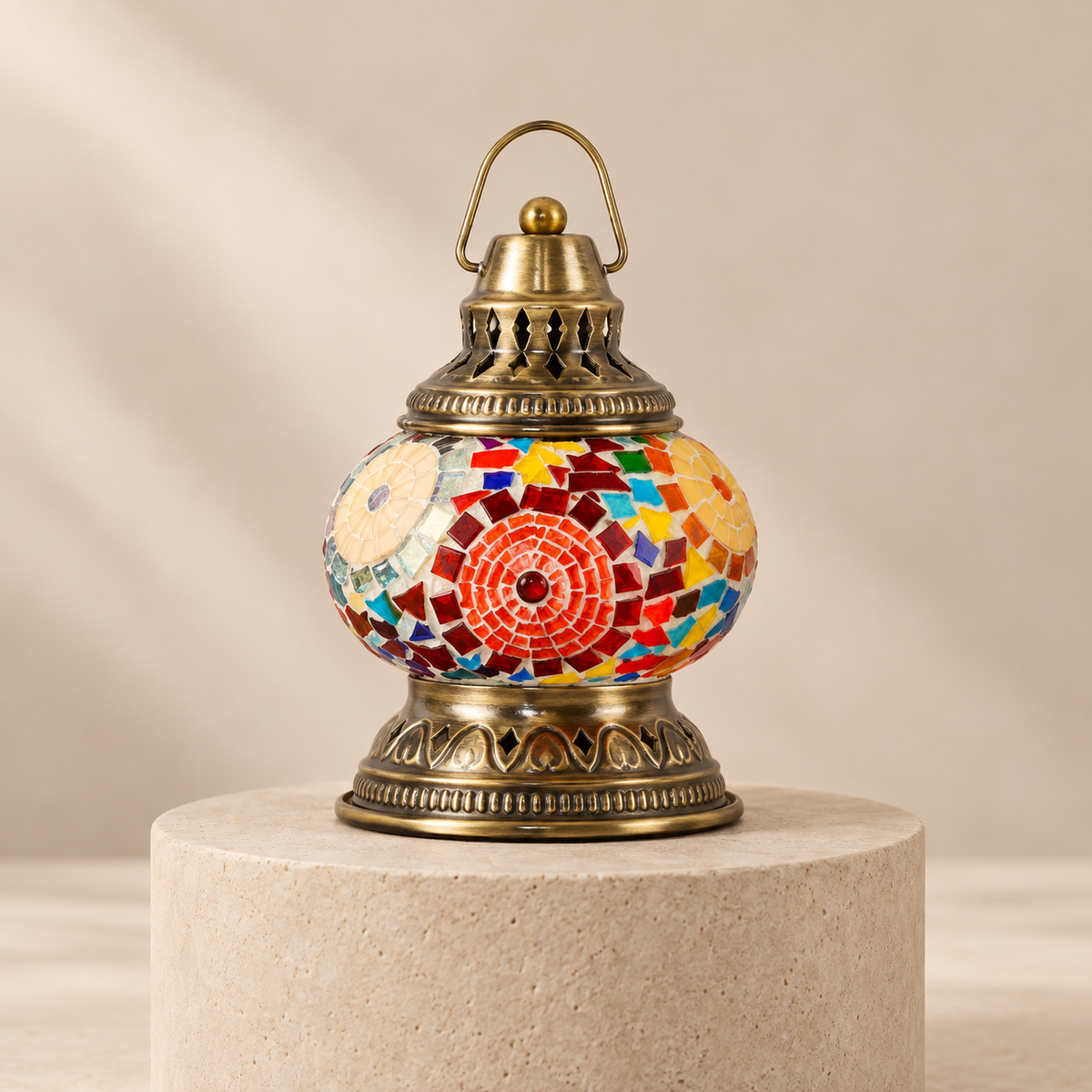 Lantern Lamp Red-Turkish Mosaic Table Lamp