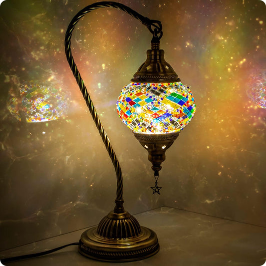 The Art of Mood Lighting: Living Room Transformation with Turkish Mosaic Lamps