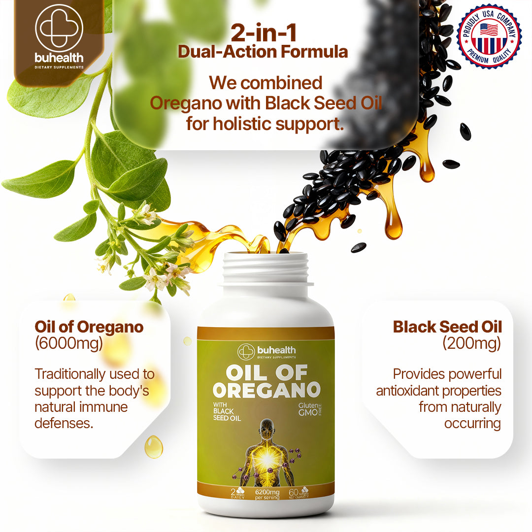 Oregano Oil with Black Seed Oil Softgel 6200 mg