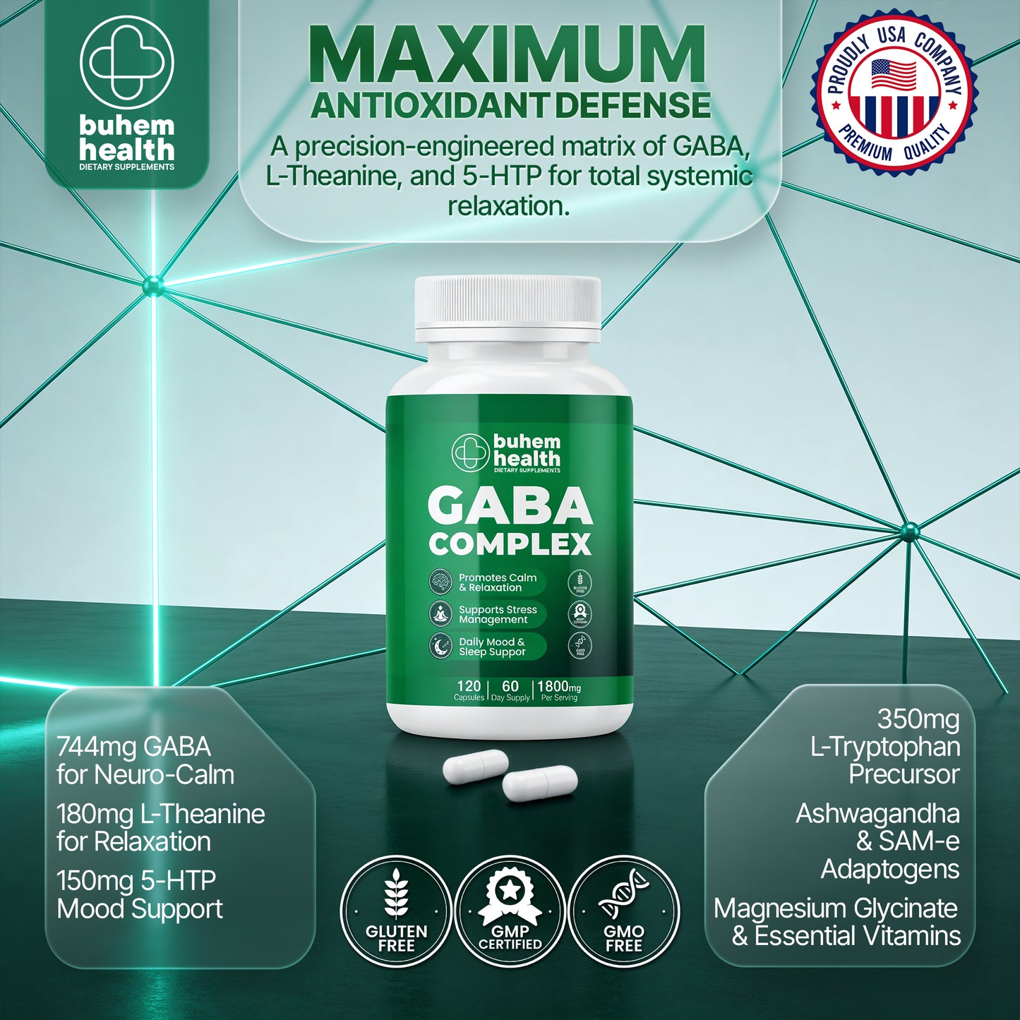GABA Complex 1800mg - 120 Capsules