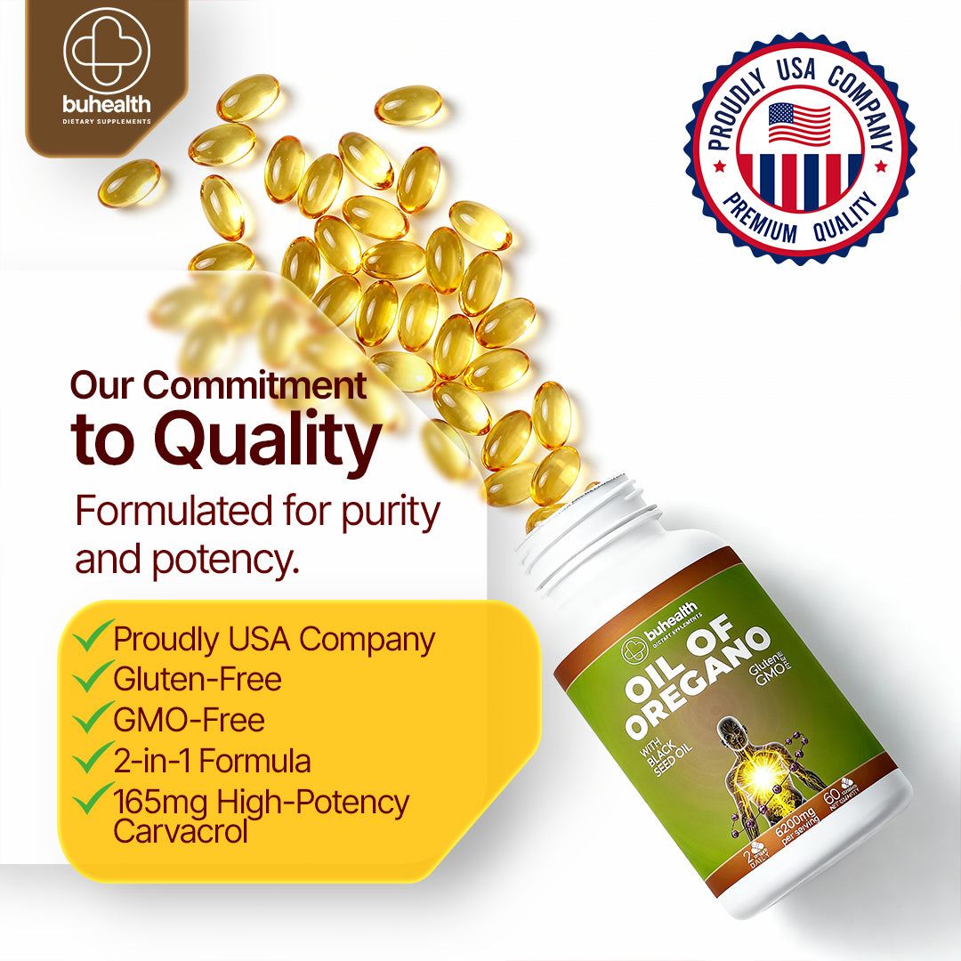 Oregano Oil with Black Seed Oil Softgel 6200 mg
