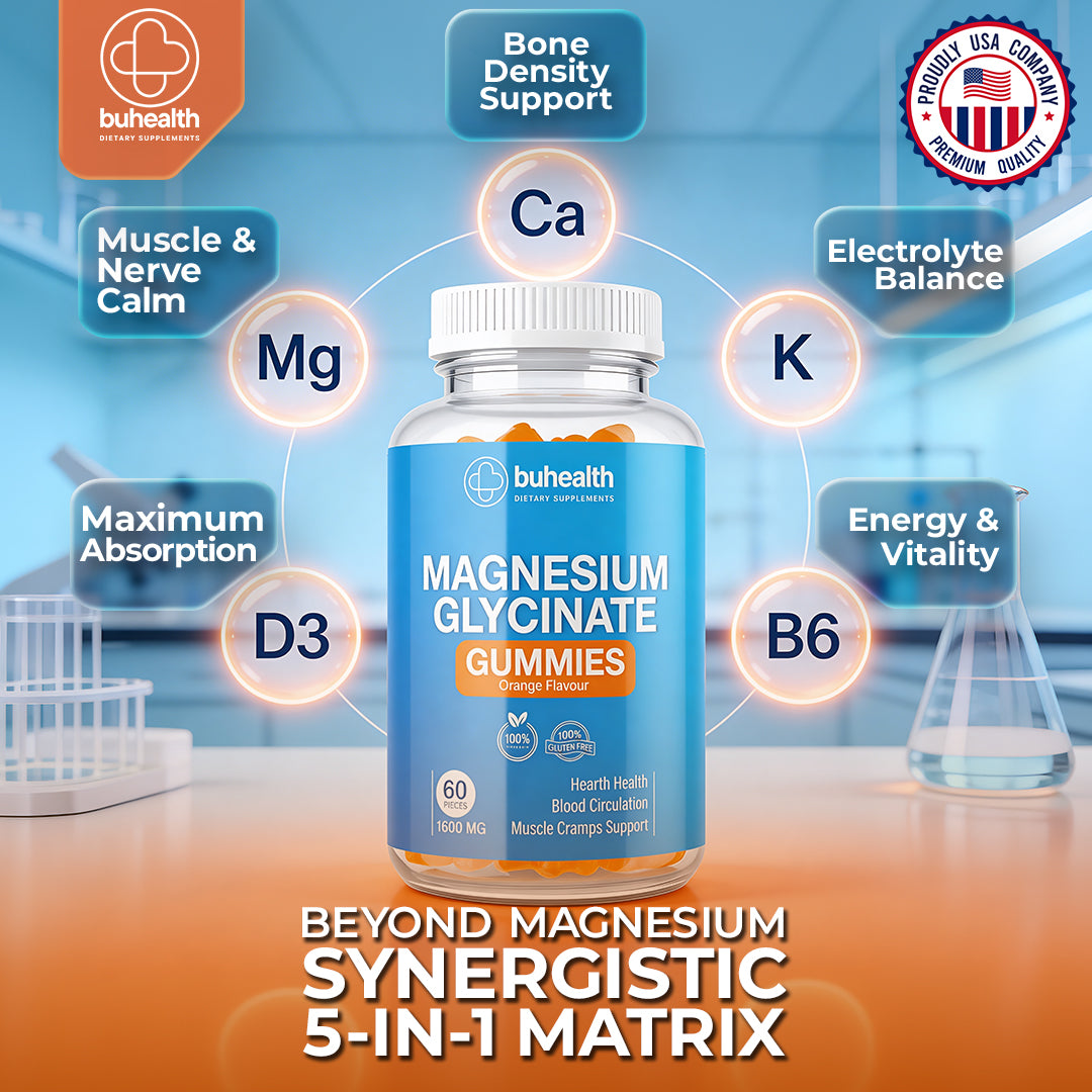 Magnesium Glycinate Gummies – Orange Flavor, 1600mg