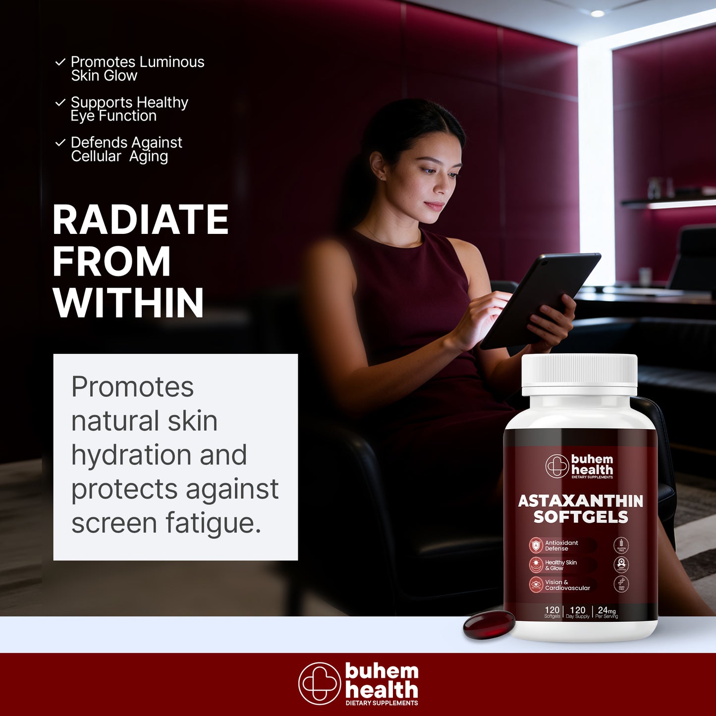 Astaxanthin Softgels 24mg - 120 Count