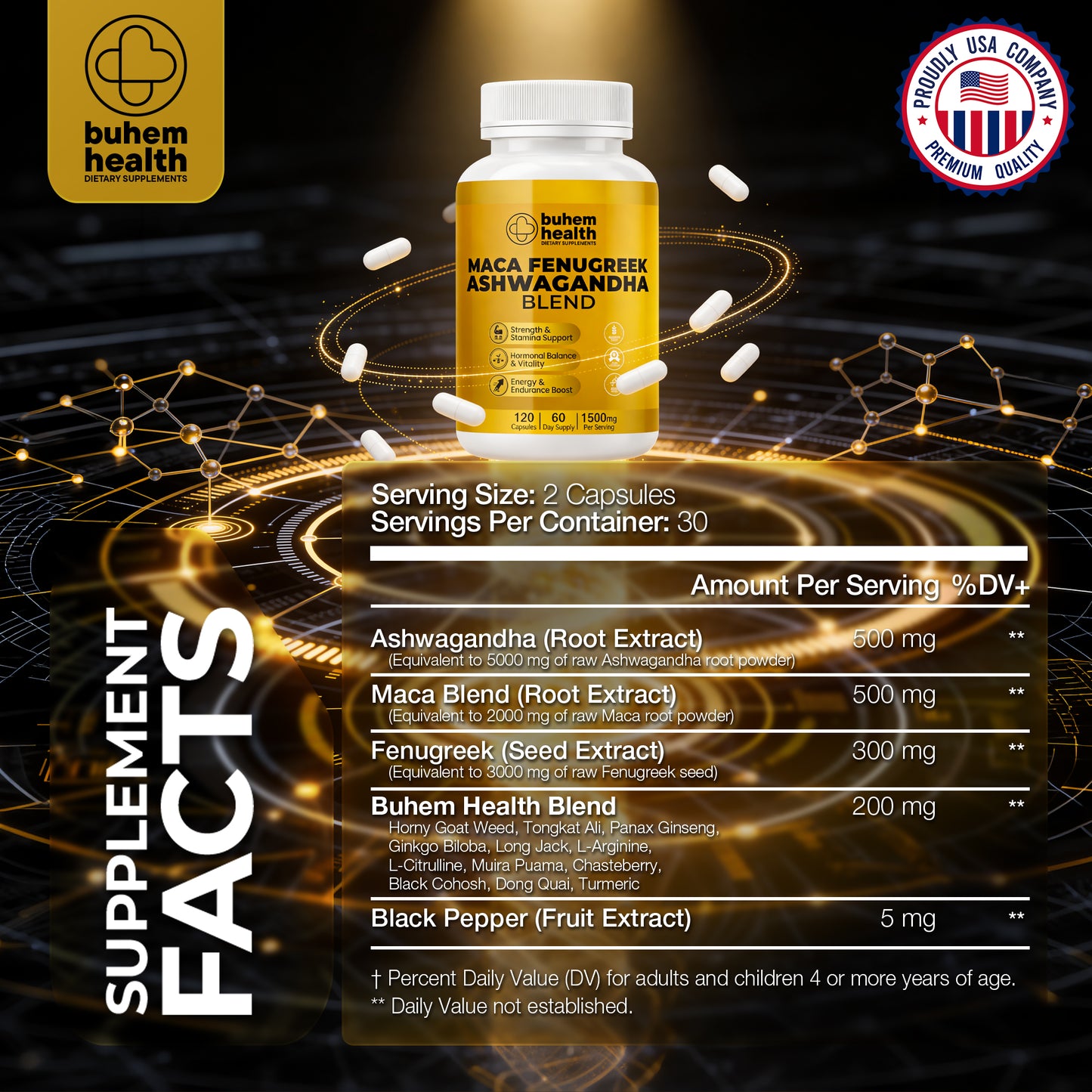 Maca Ashwagandha Blend - 120 Capsules