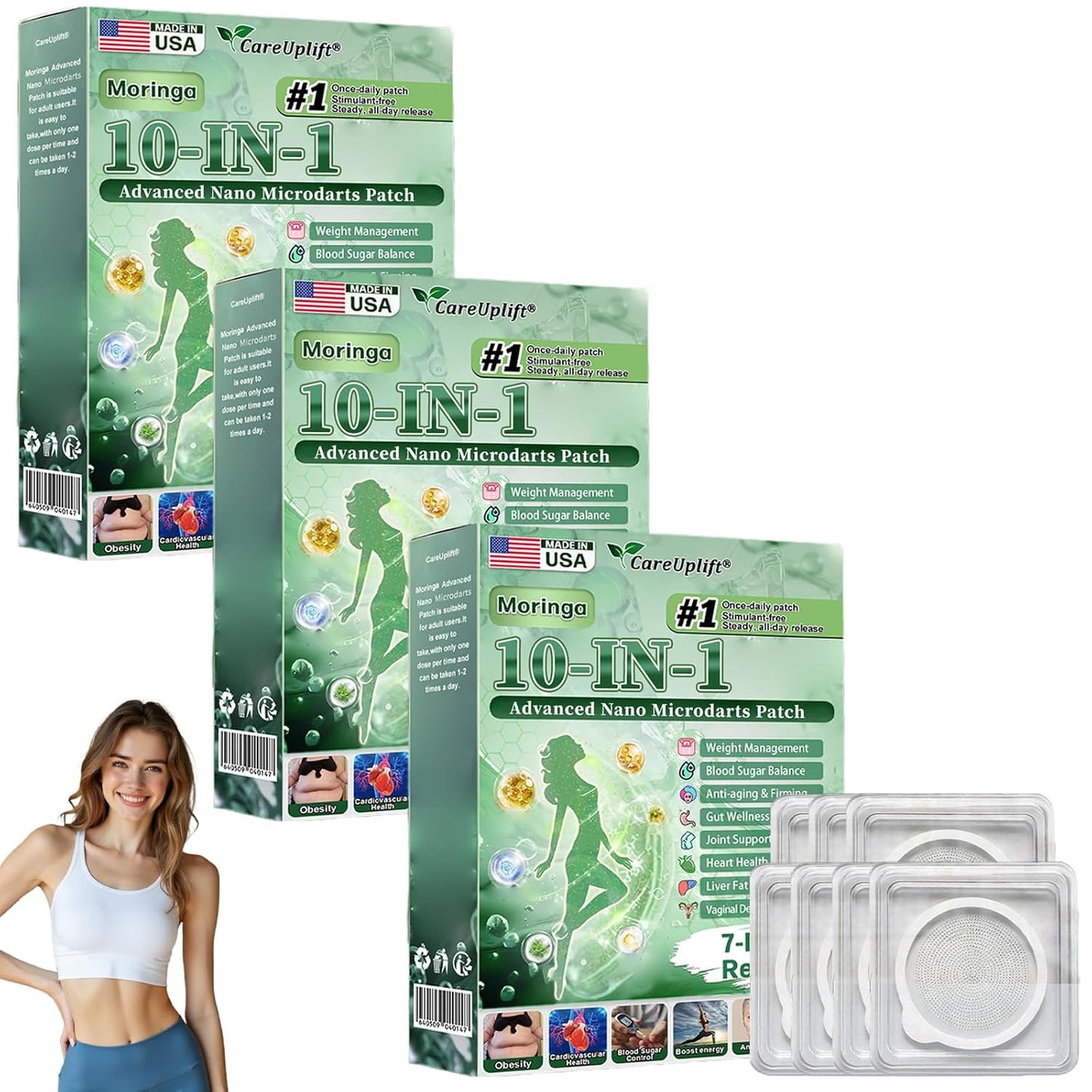 Motions 10-in-1 Advanced Microdarts Nano Patches, 30 Count – Up to 72-Hour Wellness Support