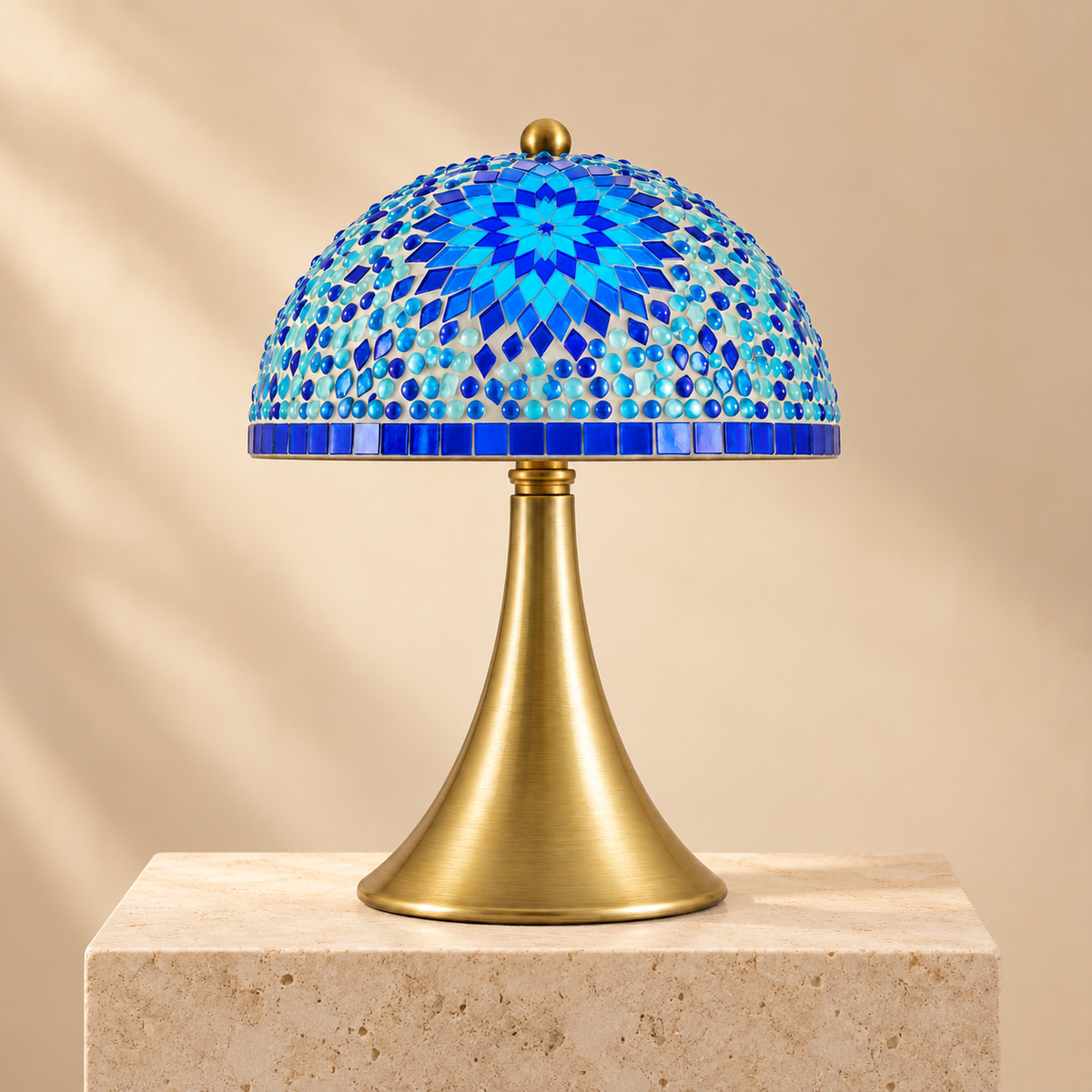 Mushroom Lamp Blue-Turkish Mosaic Lamp