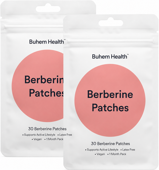 Berberine Patches forMetabolic Wellness for Women & Men | Patches with L Glutamine, Chromium, Pomegranate and Cinnamon (30 Count)