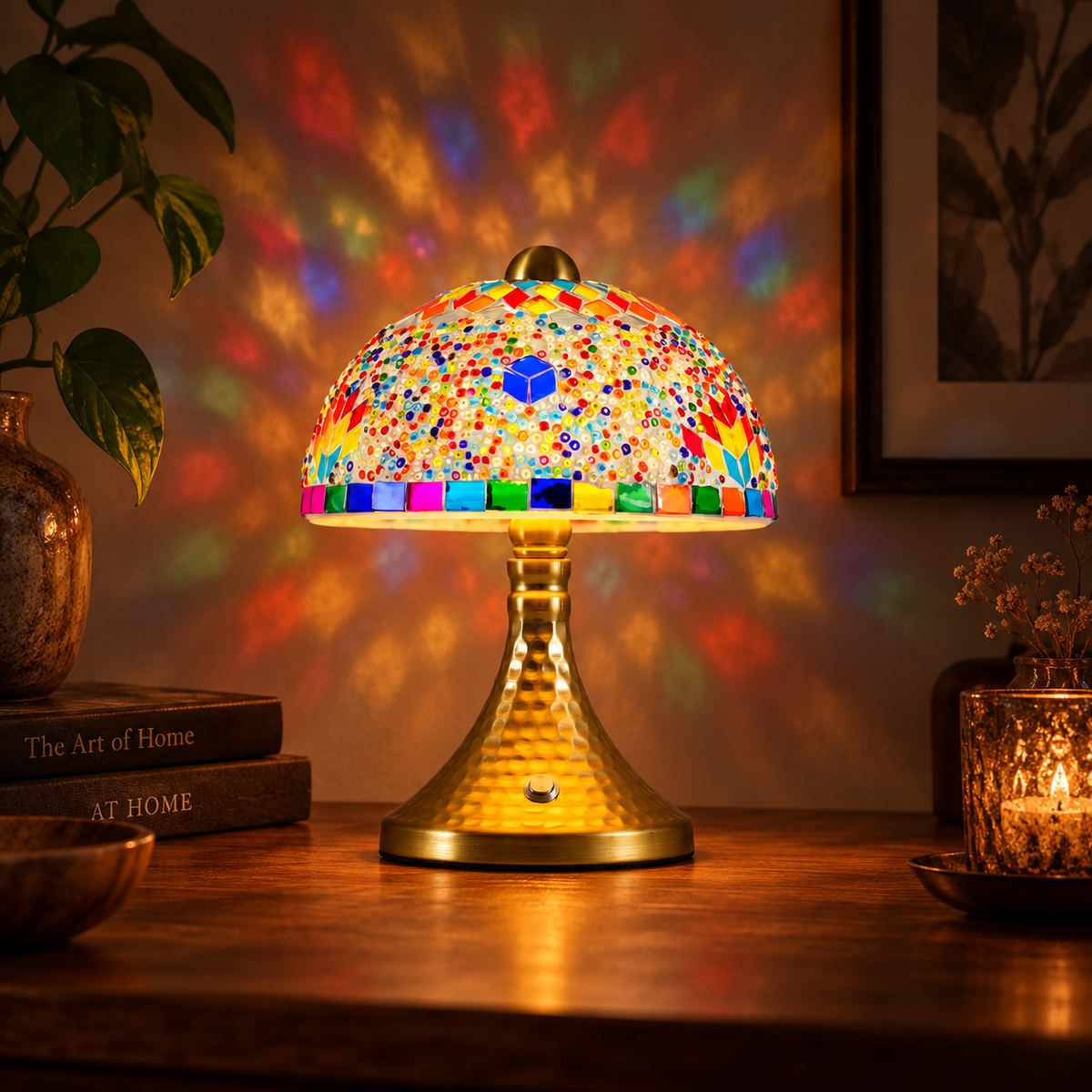 Mushroom Lamp Multicolor - Turkish Mosaic Lamp