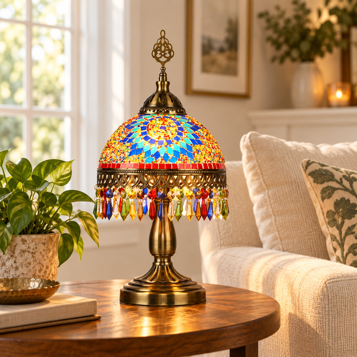 Fringe Lamp Multicolor - Turkish Mosaic Lamp
