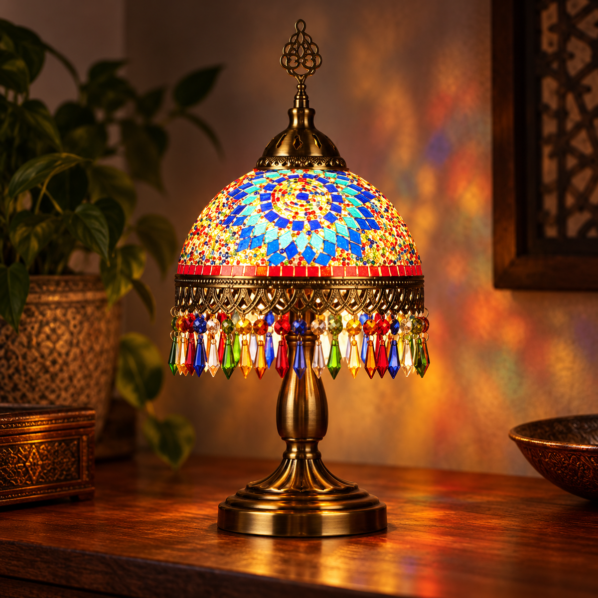 Fringe Lamp Multicolor - Turkish Mosaic Lamp