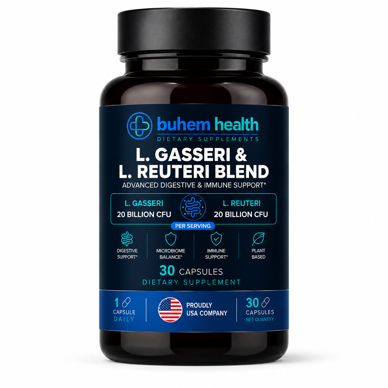 L. Gasseri & L. Reuteri Blend – Advanced Digestive & Immune Support, 30 Capsules