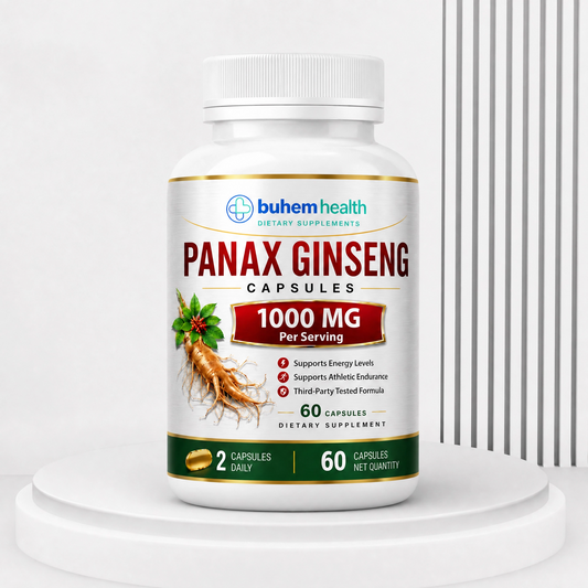 Panax Ginseng Capsules 1000mg - 60 Ct | Korean Red