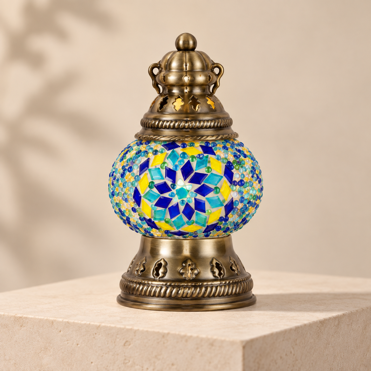 Lantern Lamp Multicolor-Turkish Mosaic Table Lamp