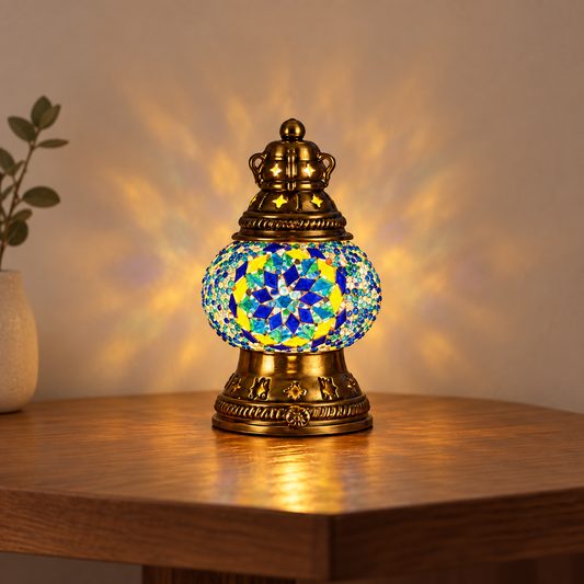 Lantern Lamp Multicolor-Turkish Mosaic Table Lamp