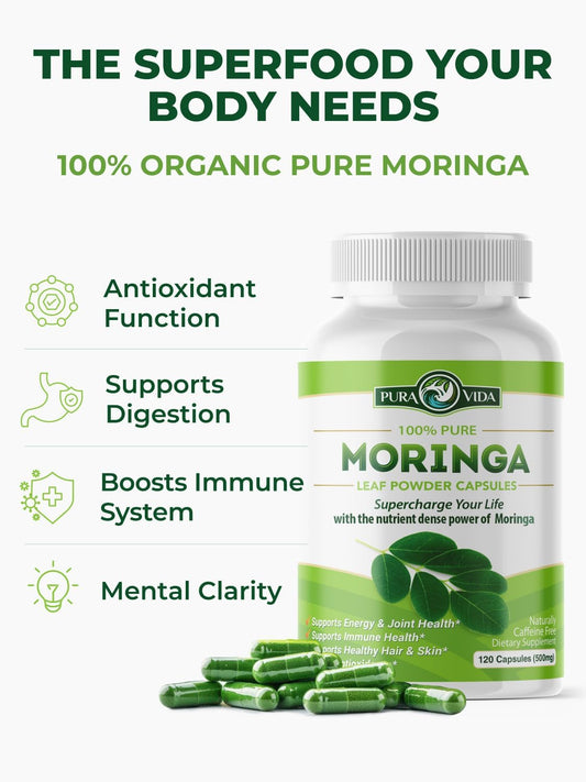 Pure Vida Moringa - Leaf Powder Capsules